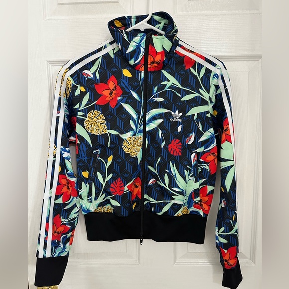 Adidas Women's Multicolor Floral Bomber Jacket - Picture 1 of 3
